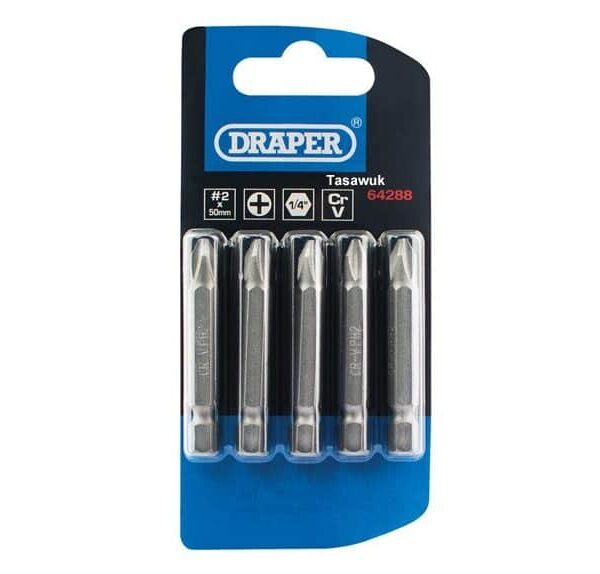 Draper 1/4" Hex Cross Screw Bit: Drive Phillips Screws Securely
