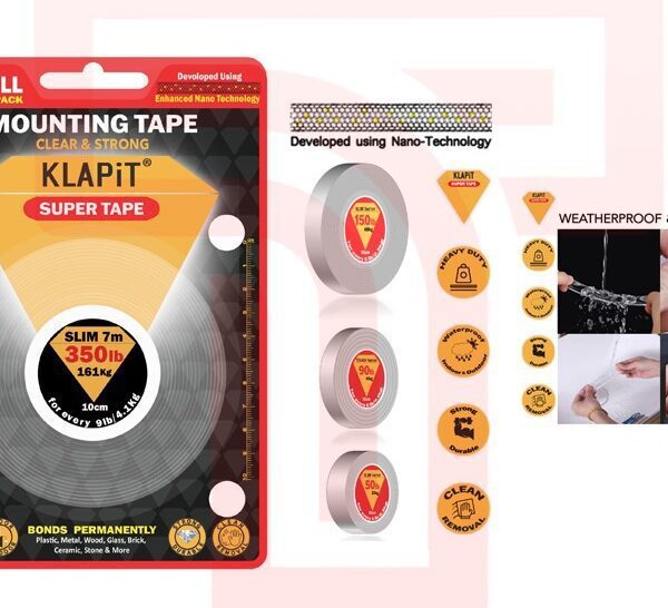 Reliable Mounting Solution: Klapit Strong Double-Sided Tape (7m, 161kg)