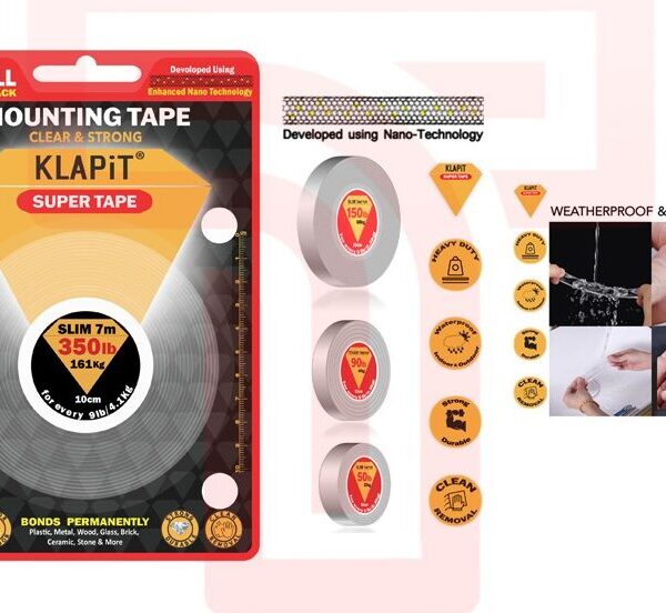 Versatile Mounting Solution: Klapit Strong Double-Sided Tape (10m, 230kg)