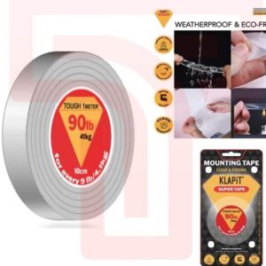 Strongest Bond: Klapit Heavy-Duty Double-Sided Tape (1m, 41kg)