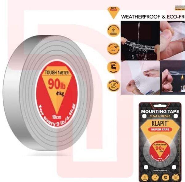 Strongest Bond: Klapit Heavy-Duty Double-Sided Tape (1m, 41kg)