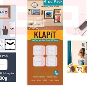 Organize and Decorate with Ease: Klapit Strong Magnetic Strips (14 pcs)
