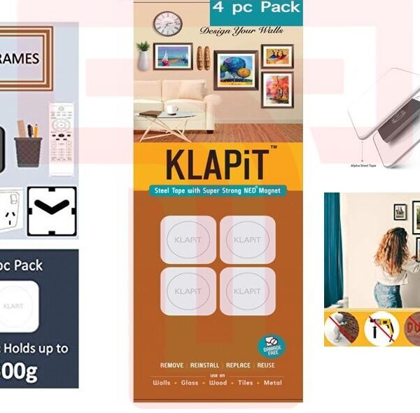 Organize and Decorate with Ease: Klapit Strong Magnetic Strips (14 pcs)