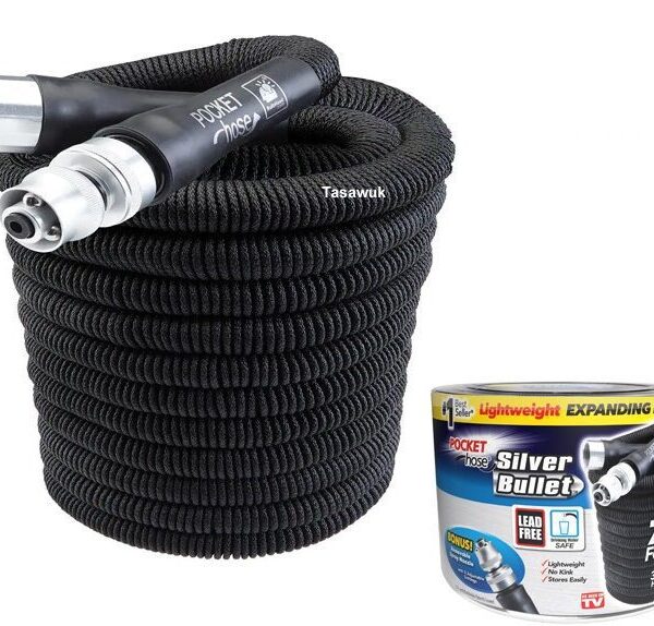 Silver Bullet Expandable Pocket Hose - Compact, Portable Watering Solution