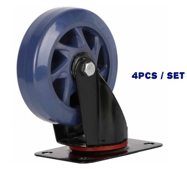 IMG_4749-e1661956342629.jpg PU Wheel for Platform Trolley 4 pcs/set - 5" - Image 1