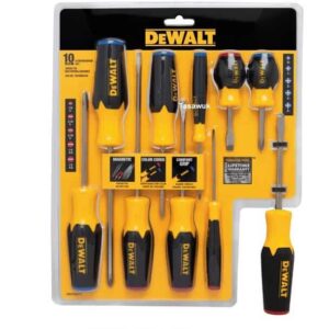 DeWalt 10pc Screwdriver Set: Handle Diverse Fastening Needs Efficiently
