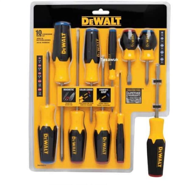 DeWalt 10pc Screwdriver Set: Handle Diverse Fastening Needs Efficiently