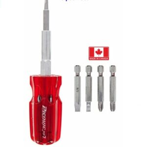 Picquic 5-in-1 Multi-Bit Screwdriver: Compact & Versatile for Diverse Screw Jobs