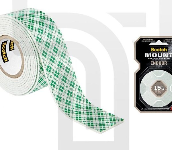 3M Double-Sided Mounting Tape (1/2" x 2m) - Strong Mounting for Small Applications