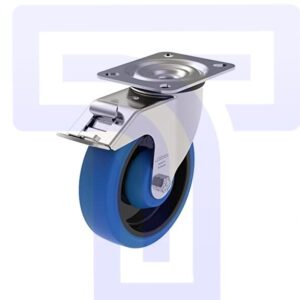 Sheet Steel Swivel Castor - Brake - 4"