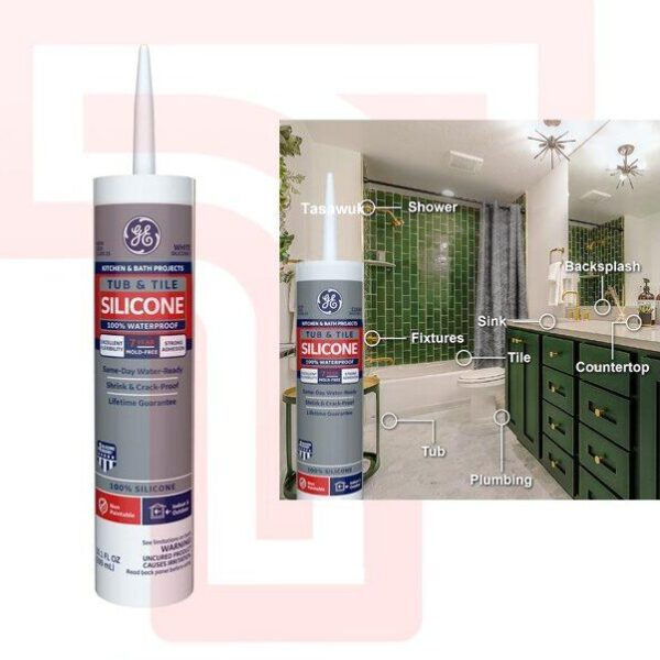 Durable Seal: Tub & Tile Silicone Sealant (10 oz) by General Electric