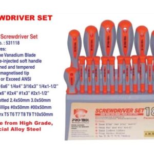 Protec 18-Piece Screwdriver Set: Equip Yourself for Various Screw Driving Jobs