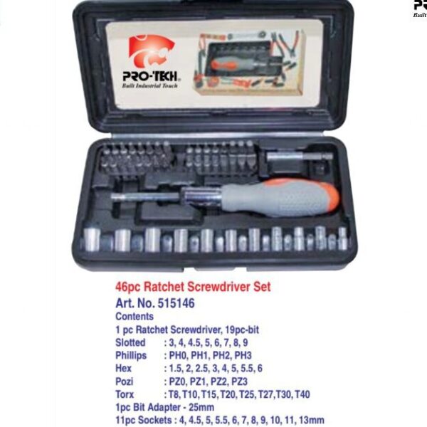 Protec 46-Piece Ratchet Screwdriver Set: Complete Solution for Diverse Screw Jobs