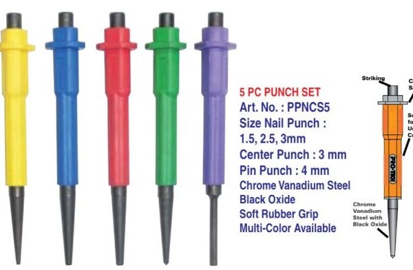 Protec 5pc Precision Center Punch Set: Mark Accurately with Ease