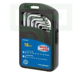 SUPER-EGO 18pc Torx Allen Key Set: Handle Star & Hex Screws with Ease