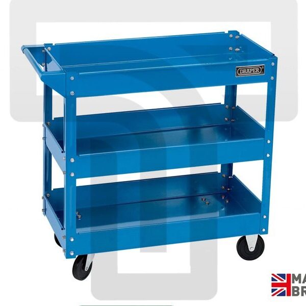 Draper 3-Tier Tool Trolley: British-Made for Efficient Organization