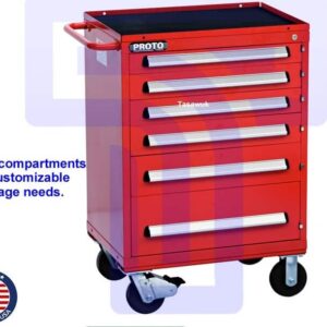 Proto Rolling Cabinet (6 Drawers, Made in USA): Enhanced Storage for Versatile Organization