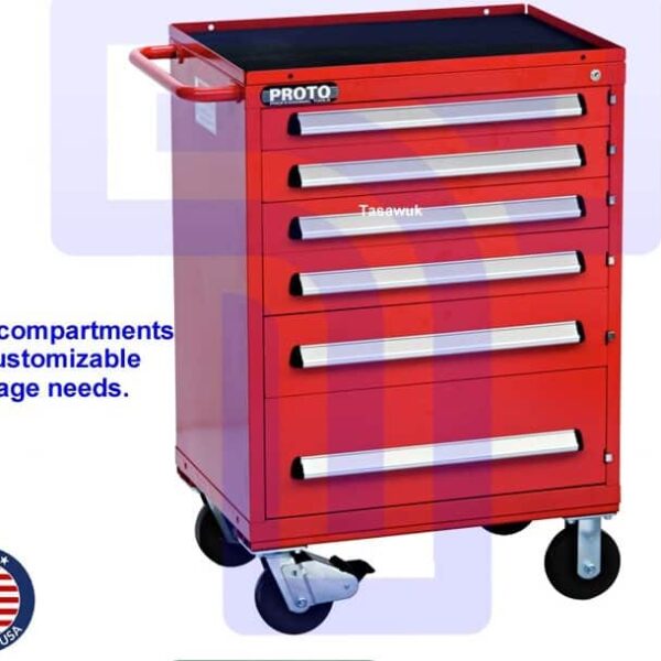 Proto Rolling Cabinet (6 Drawers, Made in USA): Enhanced Storage for Versatile Organization