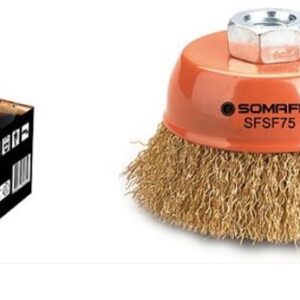 Wire crimped cup brush