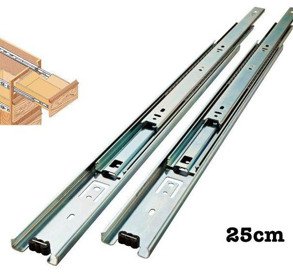 Smooth Drawer Operation: Full Extension Ball Bearing Drawer Slider (25cm)