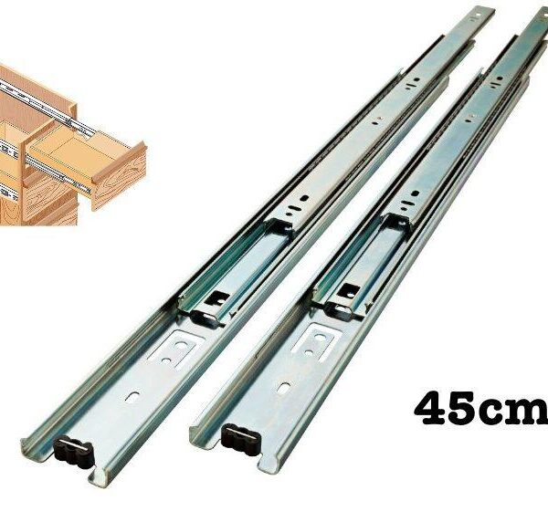 Smooth Gliding for Deep Drawers: Full Extension Ball Bearing Drawer Slider (45cm)