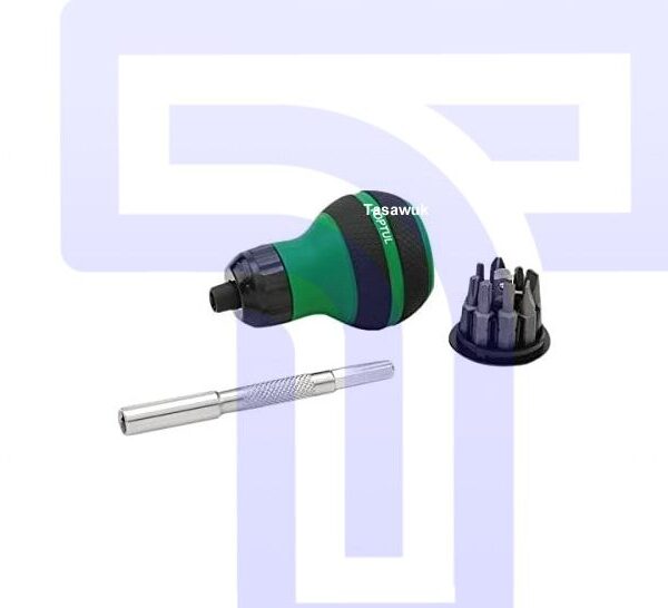 Toptul 9-Piece Stubby Ratchet Bit Set: Compact Power for Tight Spaces