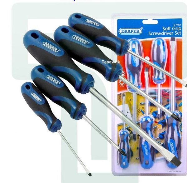 Draper 5-Piece Soft Grip Screwdriver Set: Comfort & Control for Diverse Screw Jobs