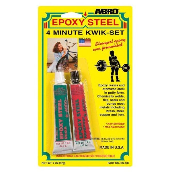 Abro 4-Minute Kwik Epoxy - Strong & Fast-Setting Epoxy for Repairs