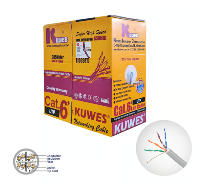 KUWES-CABLE.png KUWES Telecom Cable Solid 4 Pair 305m - Image 1