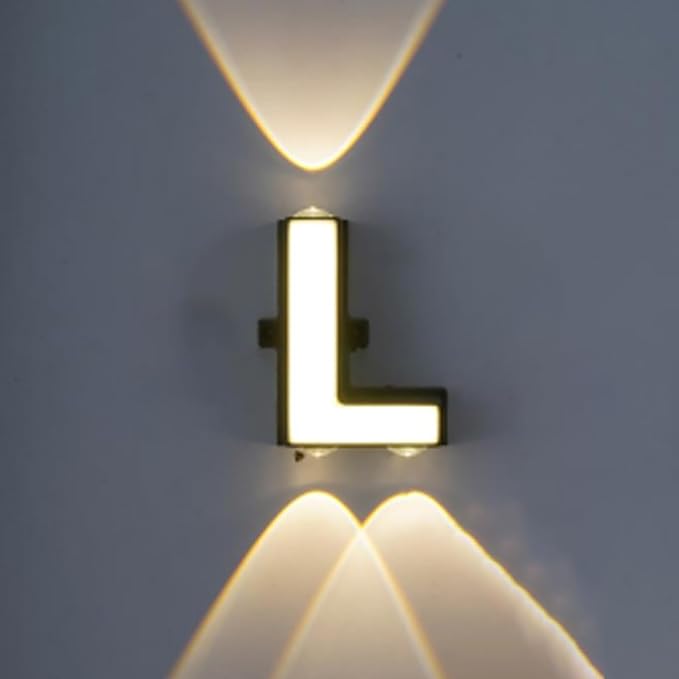 L.jpg LED Alphabet Wall Lamp Letter Sign Wall Light Black Outside Indoor Decorative Light Letter L - Image 1
