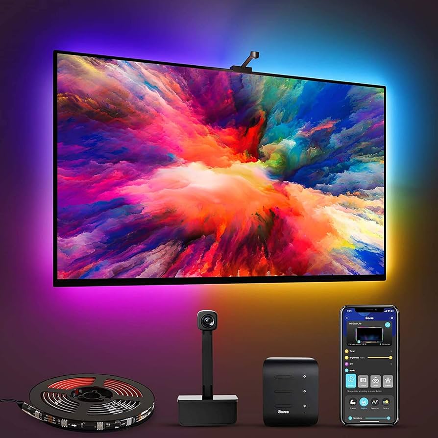 LIGHT-WITH-CAMERA.jpg GoSmart TV Background Light Strip With Camera - Image 1