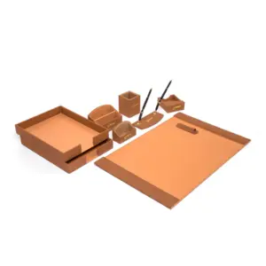 Desktop Set Brown - Set Of 8