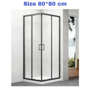 Shower Box 80*80 Black Frame Transparent Jam