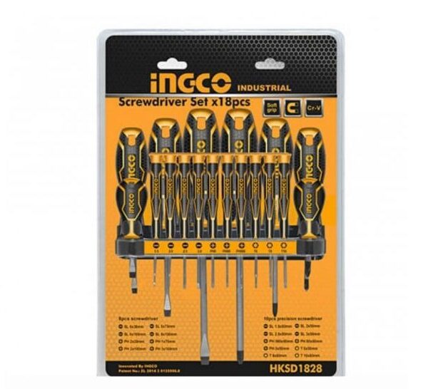 Ingco 18-Piece Screwdriver Set: Tackle Diverse Screw Jobs Efficiently