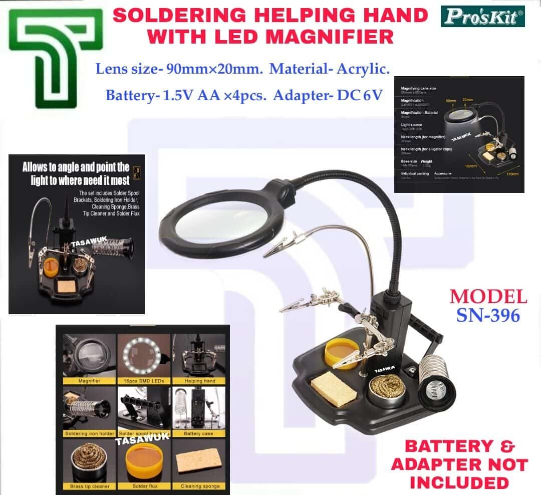 OEAA6527-e1662818006116.jpg Soldering helping hand with LED Magnifier - Image 1