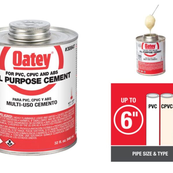 Secure Pipe Connections: Oatey All-Purpose Cement (Solvent Cement)