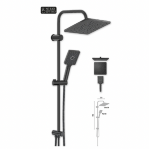 Maxima Mat Black Rain Shower Set Vs-2654
