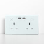 GoSmart Double Wallmont Socket with USB and WiFi - White