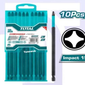 Total 10pc Impact Screwdriver Bit Set: Power Through Fastening Jobs