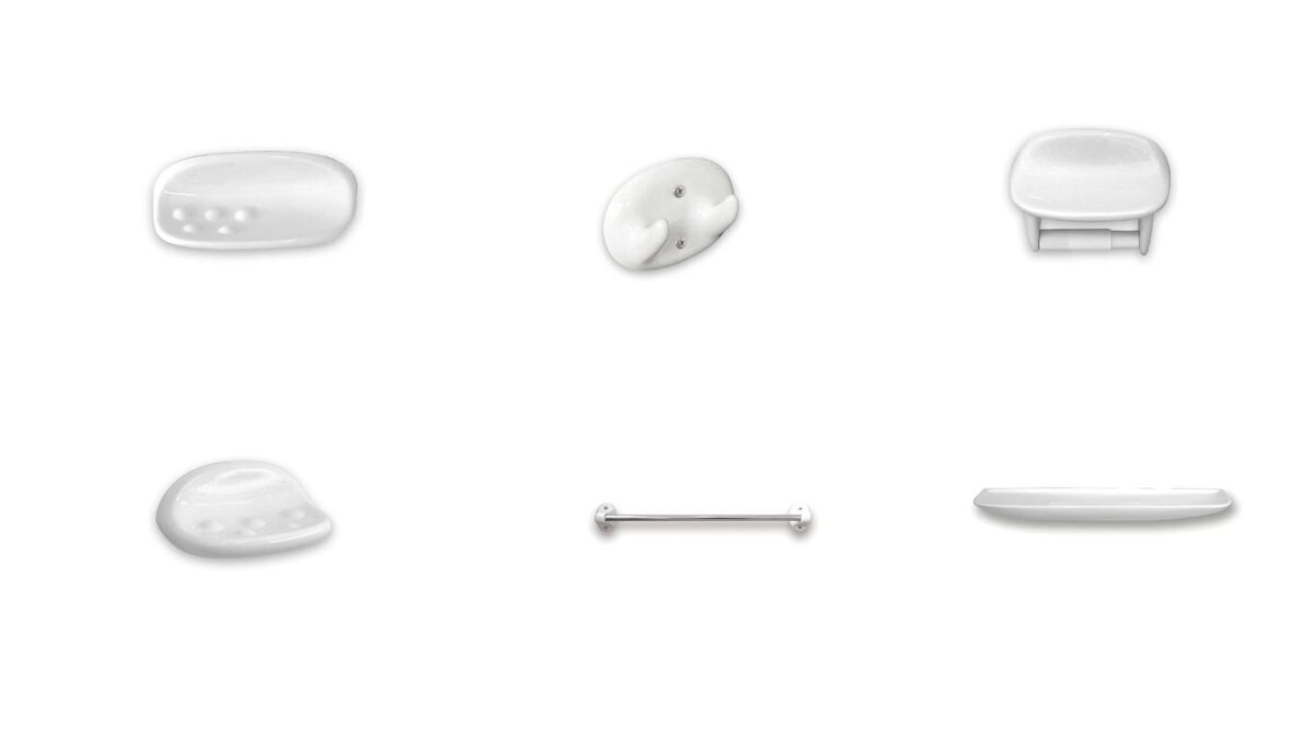 Aquasan ceramic accessories set 6 pieces - Image 1