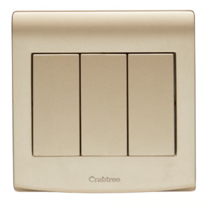 Crabtree 10AX 3 Gang 2 Way Switch (Luxurious Gold Finish)