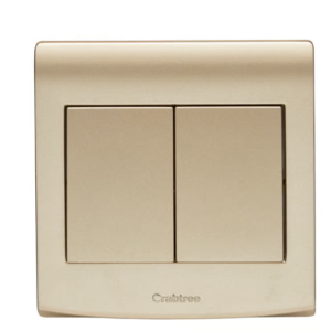Crabtree 10AX 2 Gang 2 Way Switch (GOLD)