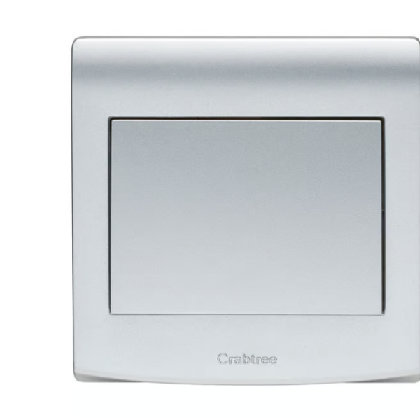 Crabtree 10AX SP 1 Gang 1 Way Switch (Silver Finish)