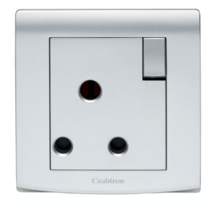 Crabtree 15A Round Pin Switched Socket (Silver Finish)