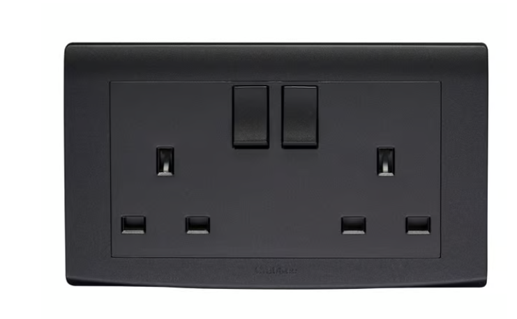 Untitled-127.png Crabtree 13A Double Switched Socket (2 Gang) in Black Finish - Image 1