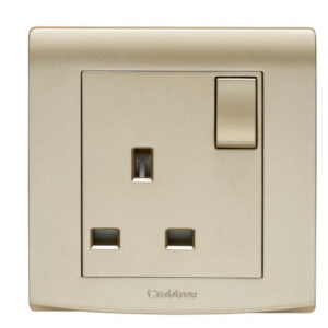 Crabtree 13A Switched Socket with Neon Indicator Light (Gold Finish)