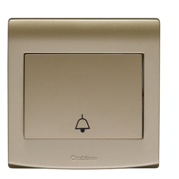 CRABTREE 10AX 1 gang 1 way push switch bell GOLD