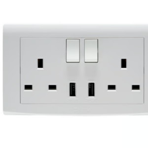Crabtree 13A Switched Socket with 4.2A USB Charger (2 Gang)