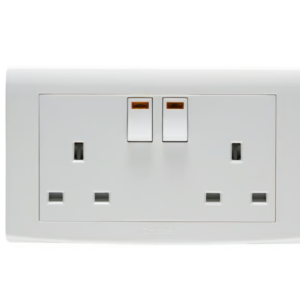 Crabtree 13A Double Switched Socket with Neon Indicator Light (2 Gang)