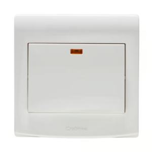 Crabtree 20A Single Gang Switch with Neon Indicator Light